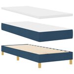 vidaXL Lit à ressort LED avec matelas Bleu 80 x 200 cm tissu