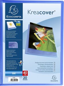 Protège-documents Kréacover A4 PP 20 Pochettes Bleu EXACOMPTA