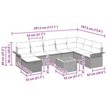 vidaXL Ensemble de canapé de jardin avec coussin 9 Pièces Noir polyrotin