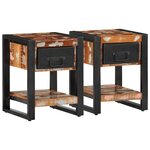 vidaXL Tables de chevet 2 Pièces multicolore bois massif de manguier brut