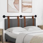 vidaXL Tête de lit suspendue Avec lumière LED Gris foncé PU antique