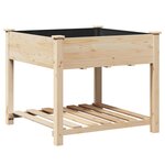 vidaXL Cache-pot de jardin avec étagère Beige 90 x 90 x 76.5 cm