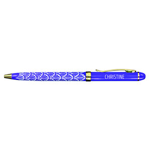 Stylo fin en métal laqué violet - Christine
