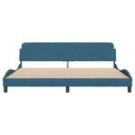 vidaXL Cadre de lit Dover bleu 200x200 cm velours