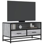 vidaXL Meuble TV sonoma gris 80x34 5x40 cm bois d'ingénierie et métal
