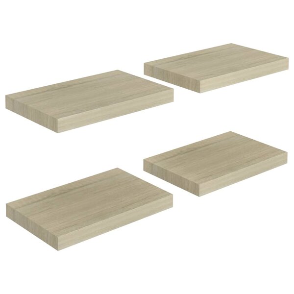 vidaXL Étagères murales flottantes 4 Pièces chêne 40x23x3 8 cm MDF