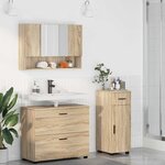vidaXL Ensemble de mobilier de salle de bain 3 Pièces Chêne Sonoma