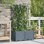 Jardinières vidaXL avec système d'irrigation de 2 pièces Gris clair