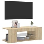 vidaXL Meuble TV avec lumières LED chêne sonoma 90x39x30 cm