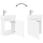 vidaXL Meuble de salle de bain avec robinet Blanc brillant