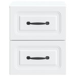 vidaXL Cabinet de chevet mural avec tiroir Blanc 34 5 x 33 x 40 cm