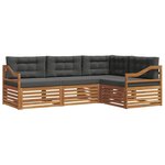 vidaXL Ensemble de canapés d'extérieur 4 pc Naturel et Anthracite