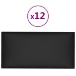 vidaXL Panneaux muraux 12 Pièces Noir 60x30 cm Similicuir 2 16 m²