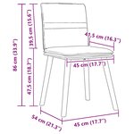 vidaXL Chaises à manger lot de 2 gris nuage tissu