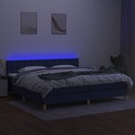 vidaXL Sommier à lattes de lit et matelas et LED Bleu 200x200 cm Tissu