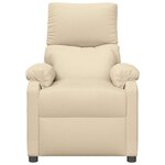 vidaXL Fauteuil inclinable Crème Tissu