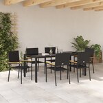 Ensemble de Salle à Manger de Jardin 7 pièces vidaXL Noir Poly Rattan