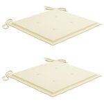 vidaXL Chaises de jardin lot de 2 avec coussins Bois de teck massif