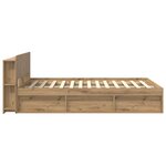vidaXL Cadre de lit avec rangement Chêne artisanal 135 x 190 cm