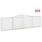 vidaXL Paniers à gabions arqués 10 Pièces 400x30x100/120 cm Fer galvanisé