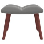 vidaXL Chaise de relaxation avec repose-pied Gris clair Velours