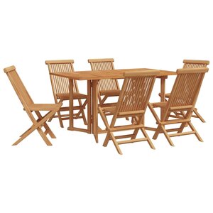 vidaXL Ensemble de salle à manger pour jardin 7 Pièces Marron