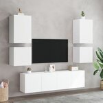 vidaXL Meuble TV mural blanc 40 5x30x40 cm bois d'ingénierie