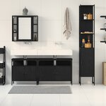 vidaXL Ensemble de meubles de salle de bain en 4 pièces chêne noir en bois d'ingénierie