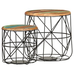 vidaXL Tables basses 2 Pièces Bois de récupération massif