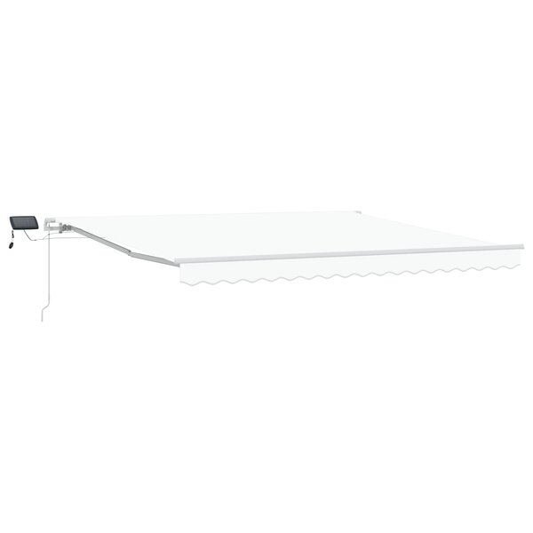 vidaXL Auvent Manuel Rétractable avec LED Blanc 400x300 cm