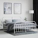 vidaXL Cadre de lit métal avec tête de lit/pied de lit blanc 160x200cm