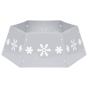 vidaXL Jupe de sapin de Noël Argenté et blanc Ø68x25 cm