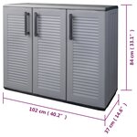 vidaXL Armoire de rangement de jardin Gris et noir 102x37x84 cm PP