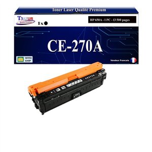 T3AZUR -Toner compatible avec HP CE270A (650A) pour HP Color LaserJet Enterprise M750dn M750n M750xh - Noir