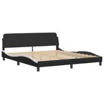 vidaXL Lit avec matelas Dover noir et blanc 180x200 cm similicuir