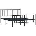 vidaXL Cadre de lit métal sans matelas avec pied de lit noir 135x190cm
