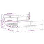 vidaXL Cadre de lit en métal sans matelas chêne fumé 193x201 cm