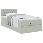 vidaXL Cadre de lit ottoman avec matelas gris clair 80x200 cm velours