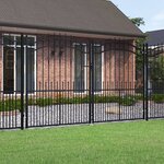 vidaXL Portail et sommet de lance Noir 305x223 cm Acier enduit poudre