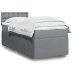 vidaXL Sommier à lattes de lit avec matelas Gris clair 100x200cm Tissu