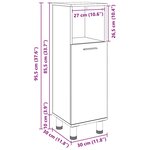 Armoire de bain vidaXL Noir Chêne 30x30x95 cm Bois