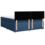 vidaXL Sommier à lattes de lit avec matelas Bleu 180x200 cm Tissu