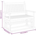 vidaXL Banc balancelle noir 118x70x104 5 cm bois massif de peuplier