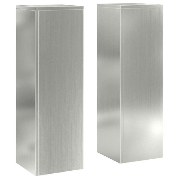 vidaXL Supports pour plantes 2 Pièces Argent 24 x 24 x 75 cm