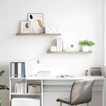 vidaXL Étagères murales flottantes 2 Pièces chêne 90x23 5x3 8 cm MDF