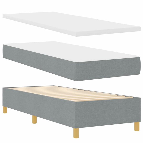 vidaXL Lit à ressorts avec matelas Gris clair 80 x 200 cm tissu