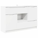 vidaXL Buffet avec tiroir Blanc 100 x 30 x 65 6 Bois d'ingénierie