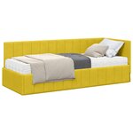 vidaXL Cadre de lit d'angle avec matelas 2 pc Jaune 80 x 200 cm