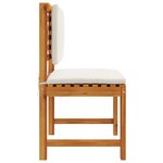 Chaises de jardin sans accoudoirs avec coussins – 2 pièces en bois d'acacia