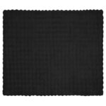 vidaXL Couverture en Fourrure de Lapin Synthétique Olite 4 Pièces Noir